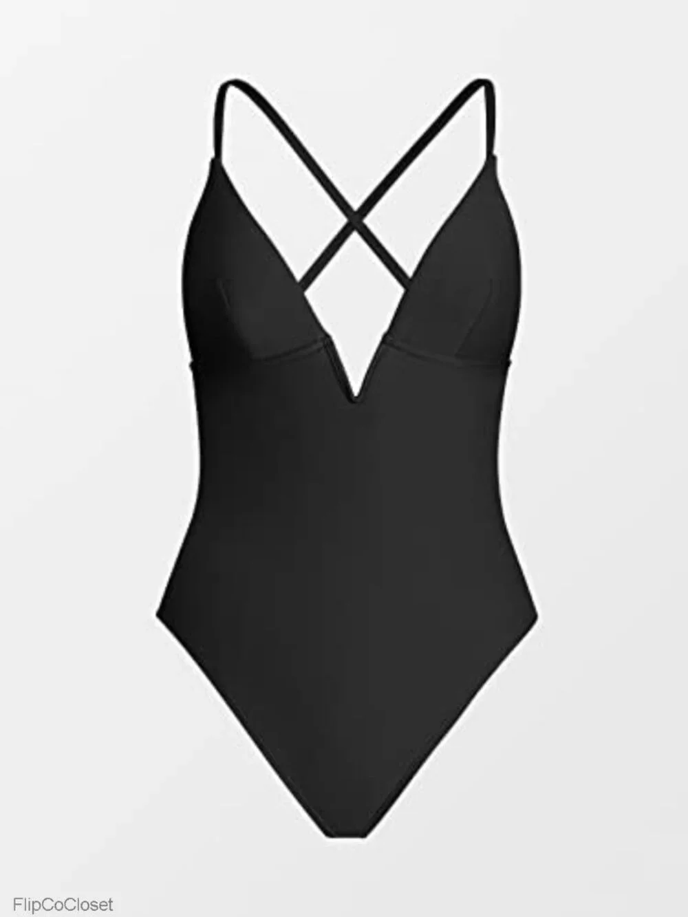 Women's One Piece Swimwear Deep V Neck V Wire Crossback Swimsuit with